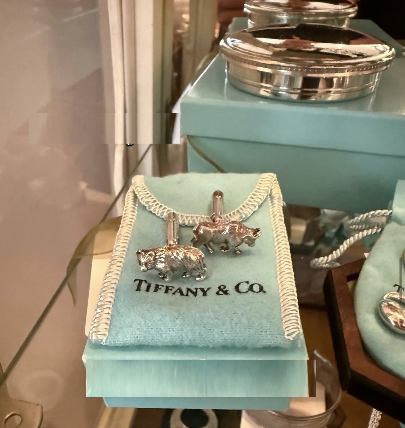 Tiffany and Co. bull and bear cufflinks