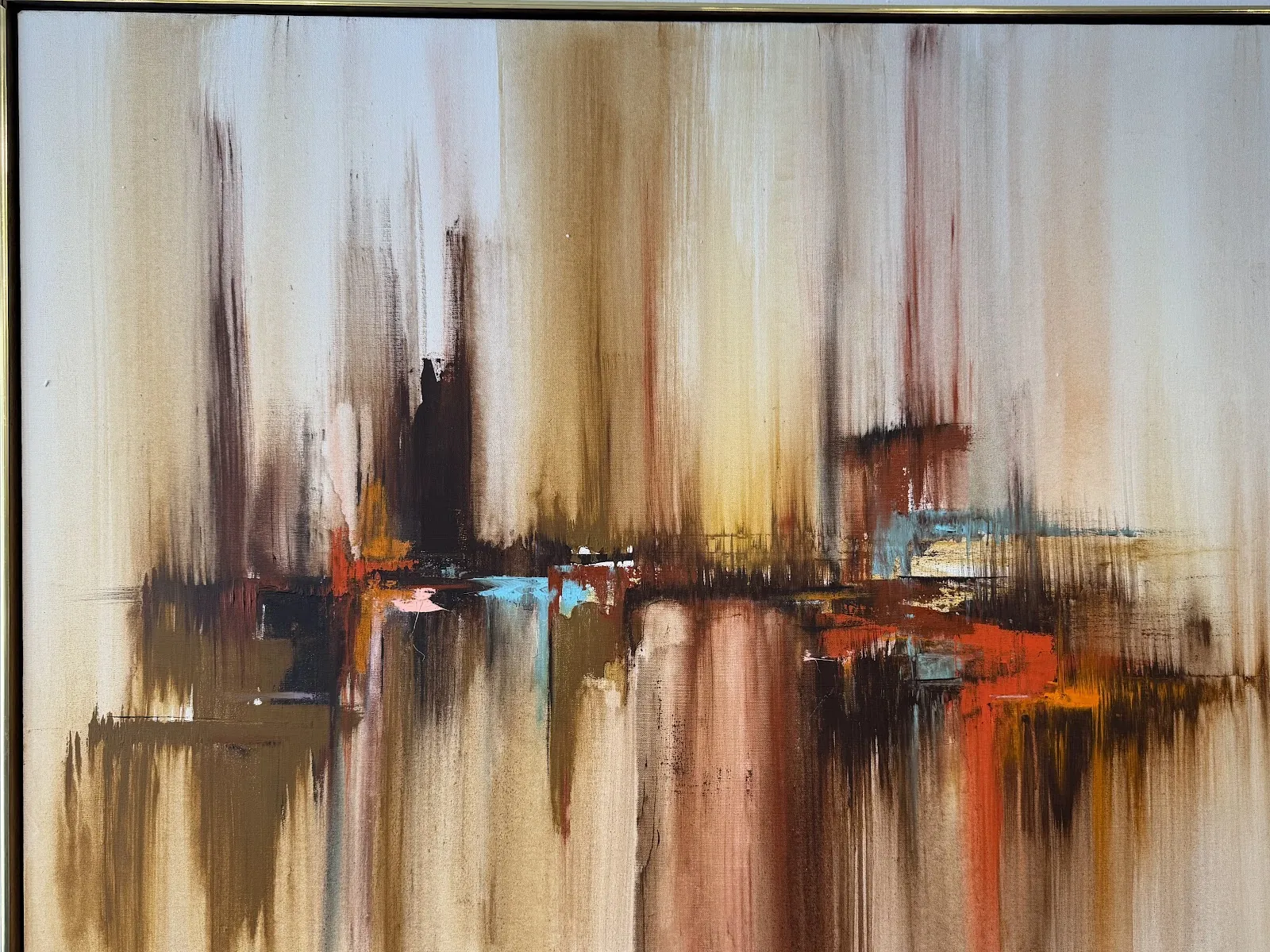 Abstract landscape painting in warm tones