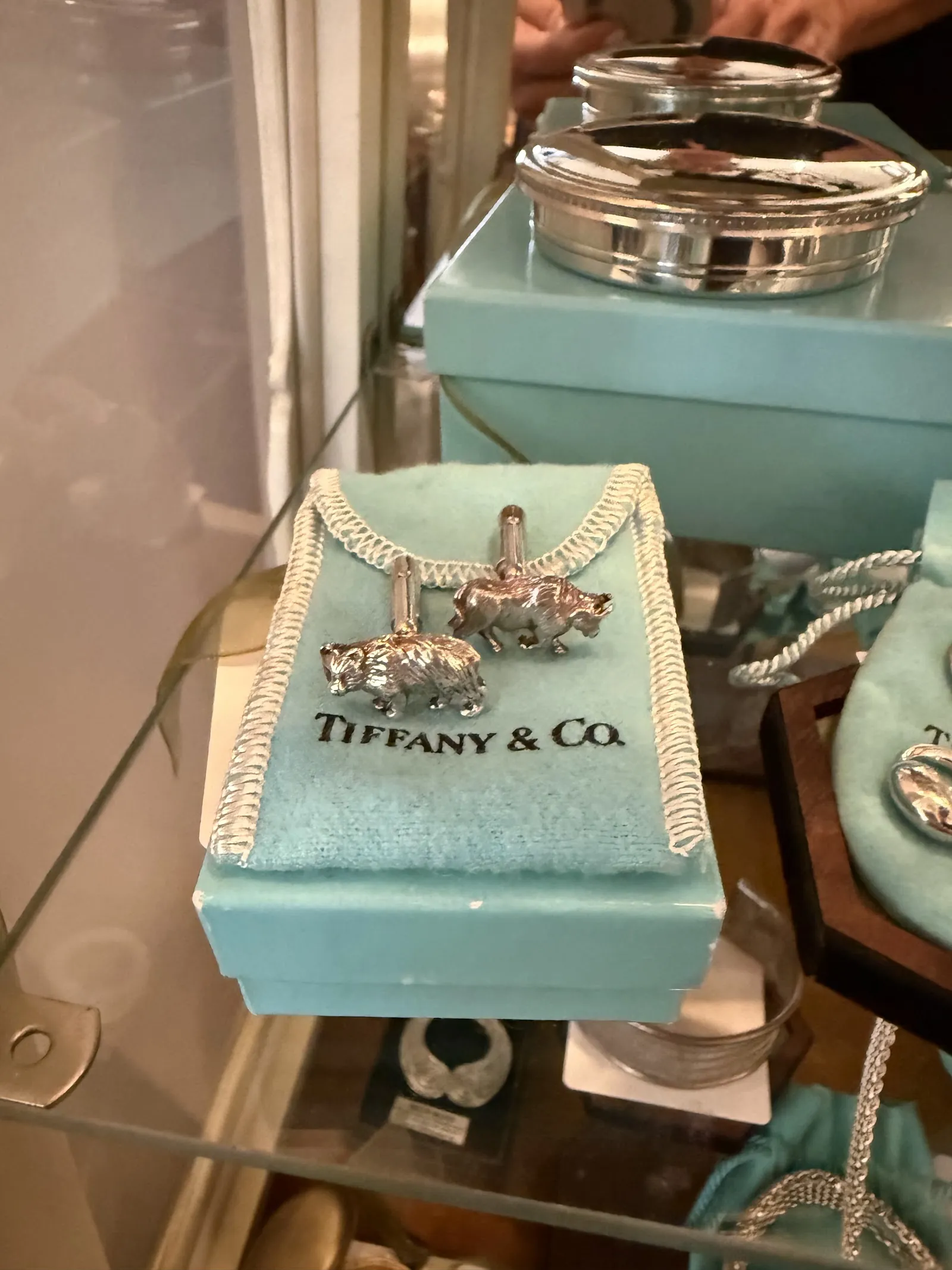 Tiffany and Co. box with jewelry